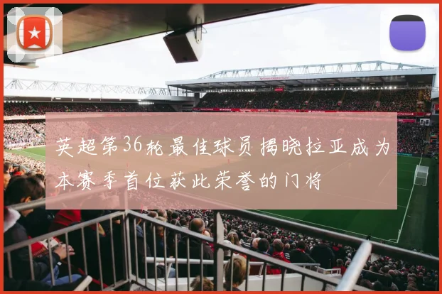 英超第36轮最佳球员揭晓拉亚成为本赛季首位获此荣誉的门将